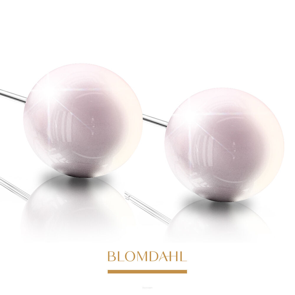 Hypoallergenic Pearl Light Rose Earrings 12 mm
