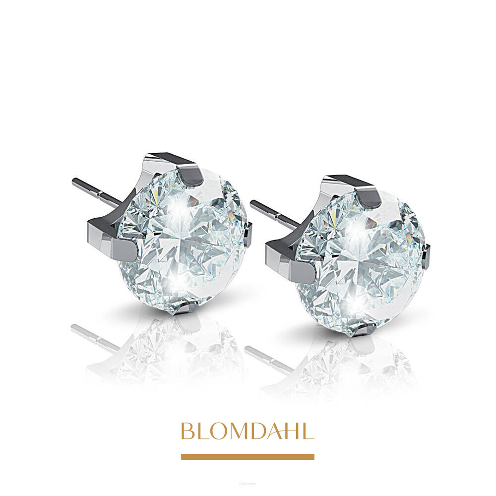 Hypoallergenic Tiffany CZ White 5 mm Earrings