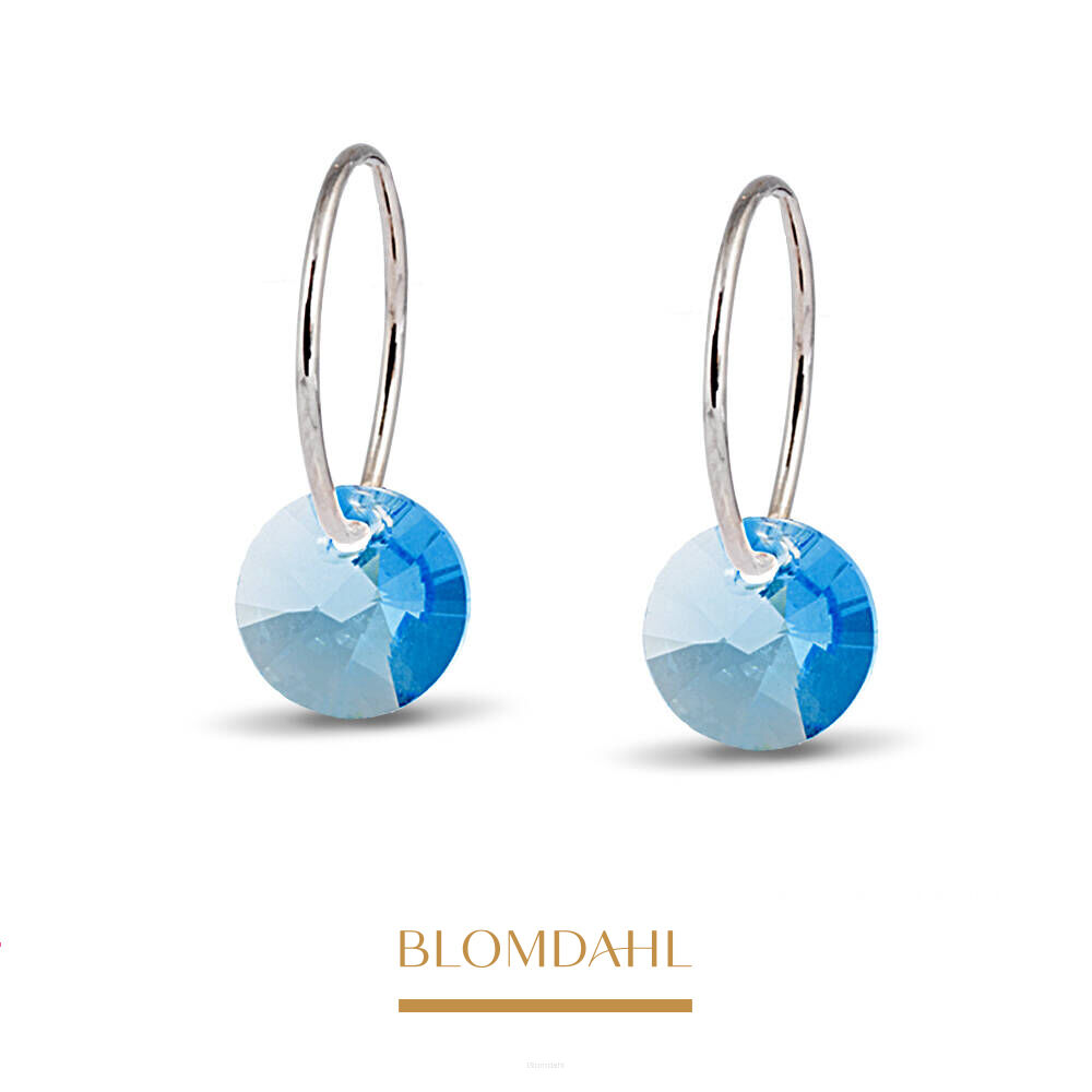 Hypoallergenic Round Aquamarine 8 mm Earrings