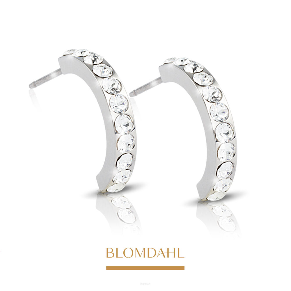 Hypoallergenic Earrings Pendant Brilliance Curved Crystal 15 mm