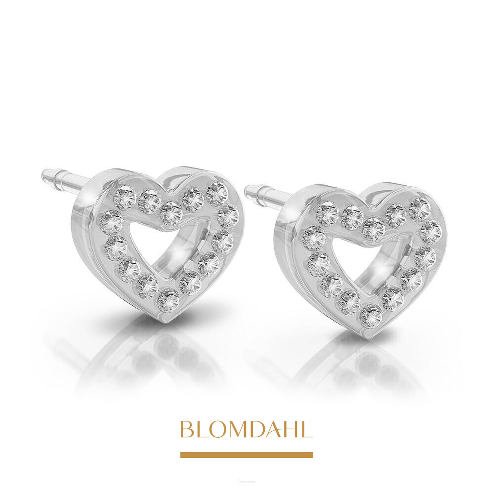 Hypoallergenic Brilliance Heart Hollow Crystal Earrings 10 mm