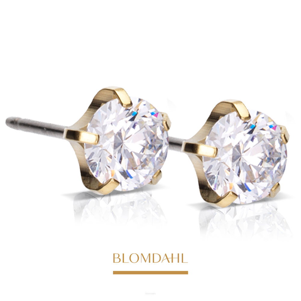 Kolczyki hipoalergiczne Tiffany Precious CZ White 6 mm