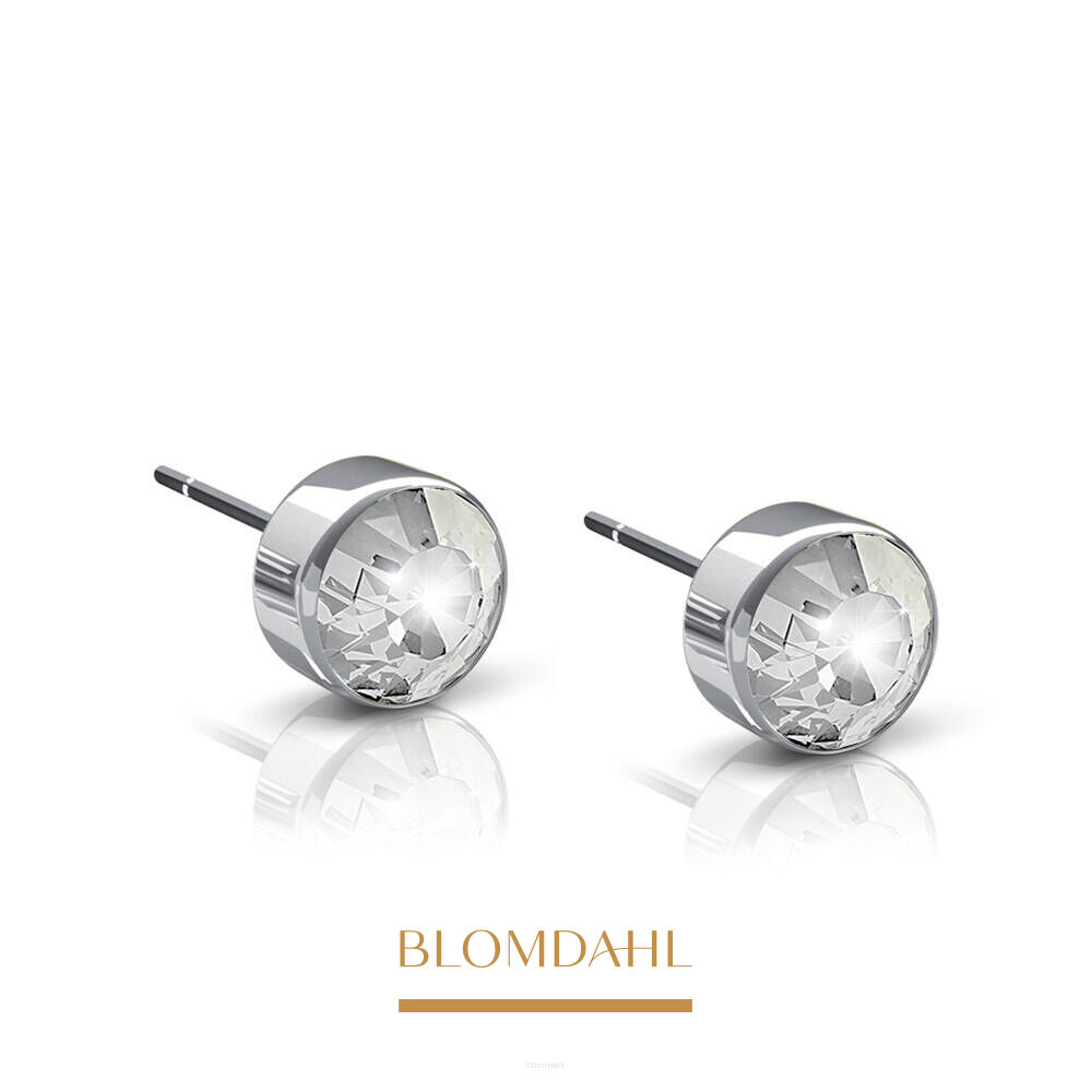 Hypoallergenic Bezel Crystal 3 mm Earrings