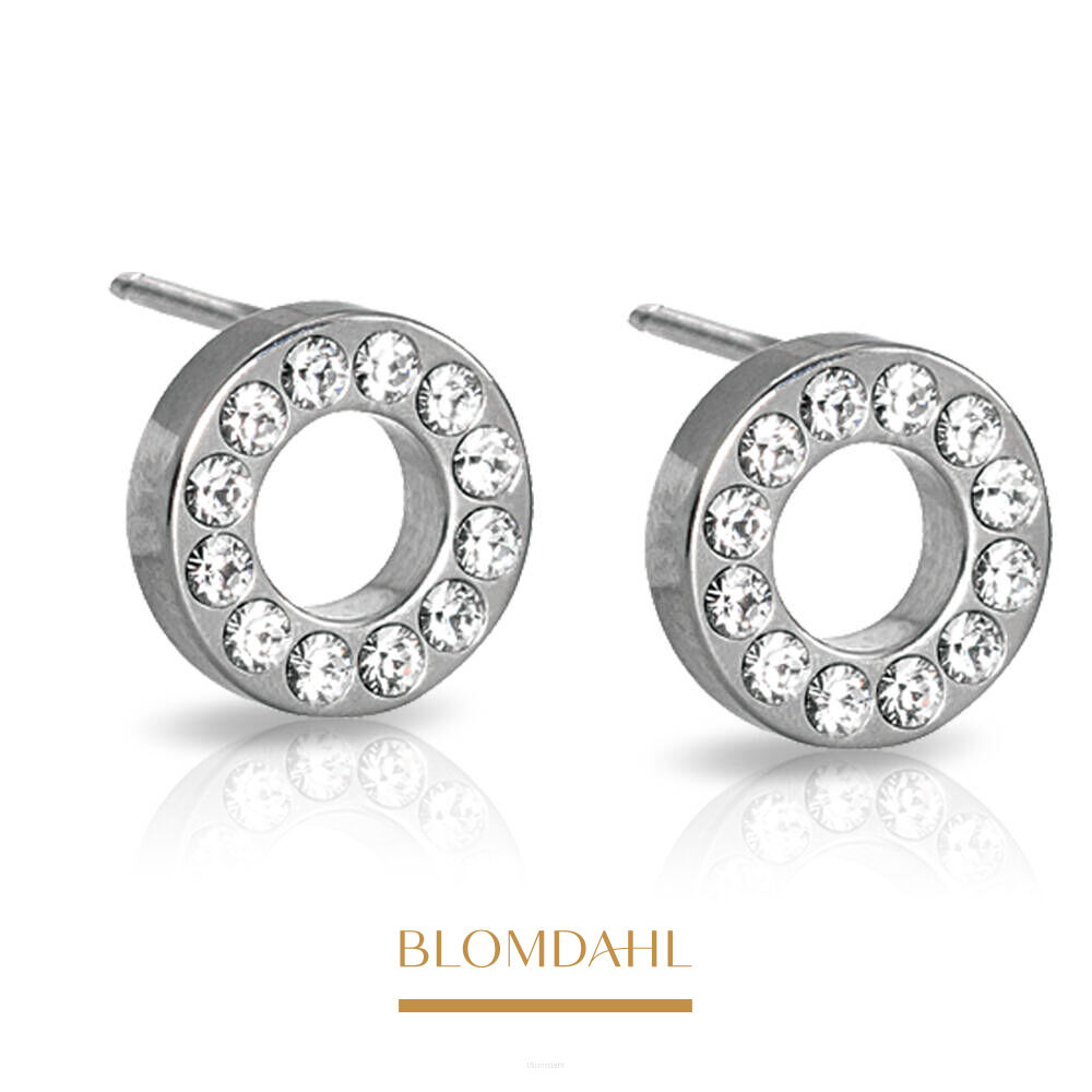 Hypoallergenic Brilliance Puck Hollow Crystal 10 mm Earrings