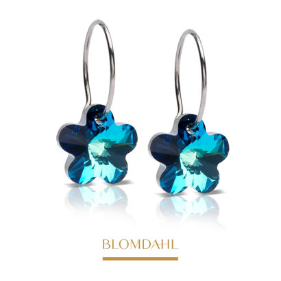 Hypoallergenic Flower Turquoise Earrings 12 mm