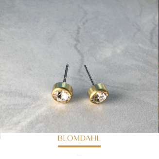 Kolczyki hipoalergiczne Bezel Crystal 6 mm - 5