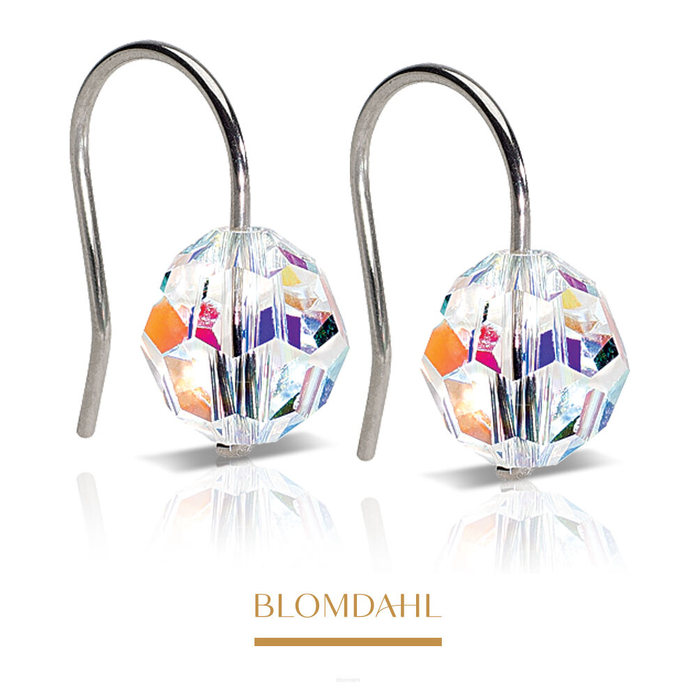 Hypoallergenic Earrings Pendant Bead Rainbow 8 mm