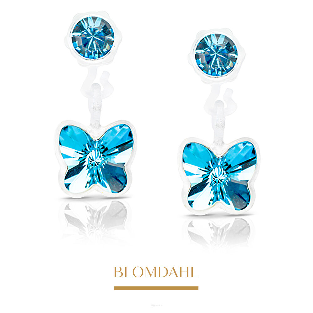 Hypoallergenic Butterfly Aquamarine Earrings 4/5 mm