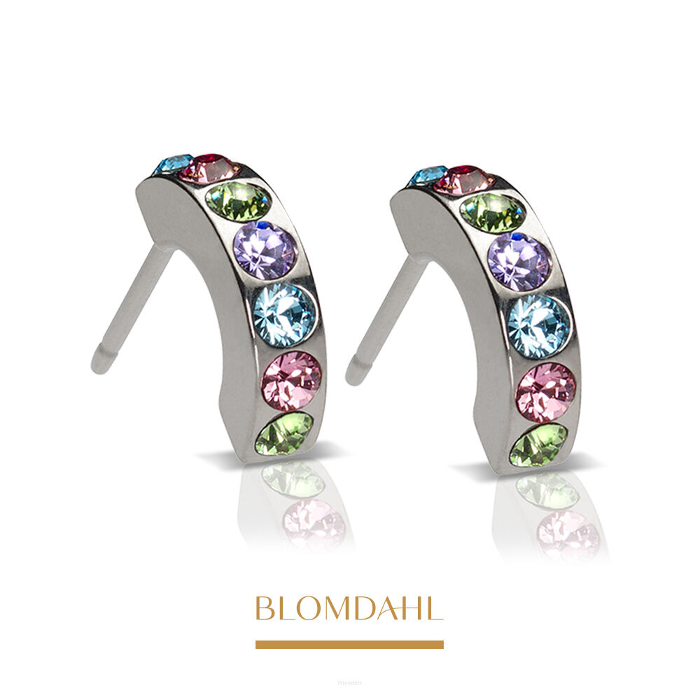 Hypoallergenic Earrings Brilliance Curved Light Fantasy 10 mm