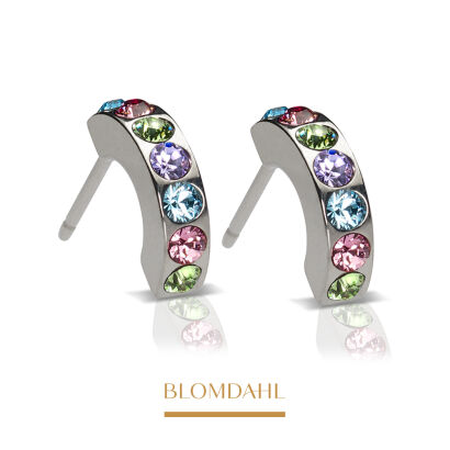 Hypoallergenic Earrings Brilliance Curved Light Fantasy 10 mm