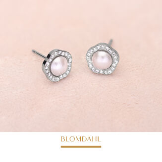 Kolczyki hipoalergiczne Brilliance Fancy Pearl Crystal / Light Rose 8 mm - 3