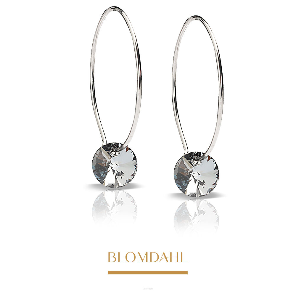 Hypoallergenic Earrings Ear Ring Round Black Diamond 8 mm Ring 25 mm