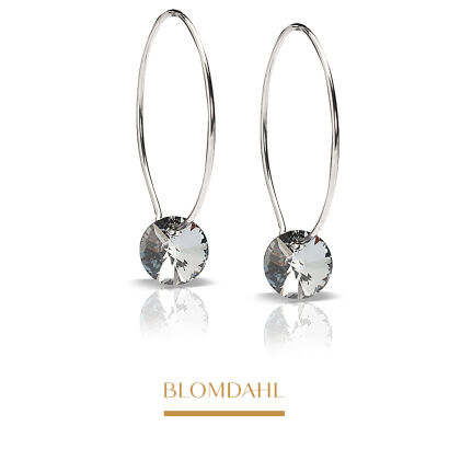 Hypoallergenic Earrings Ear Ring Round Black Diamond 8 mm Ring 25 mm