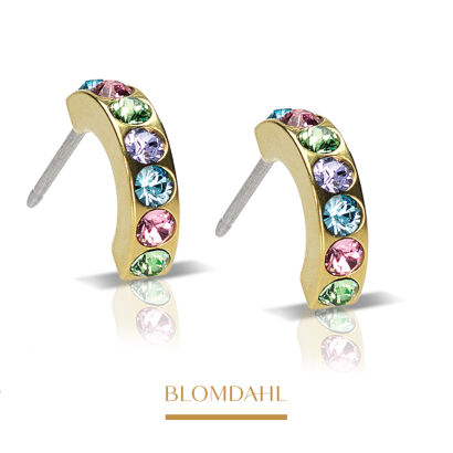 Hypoallergenic Earrings Brilliance Curved Light Fantasy 10 mm