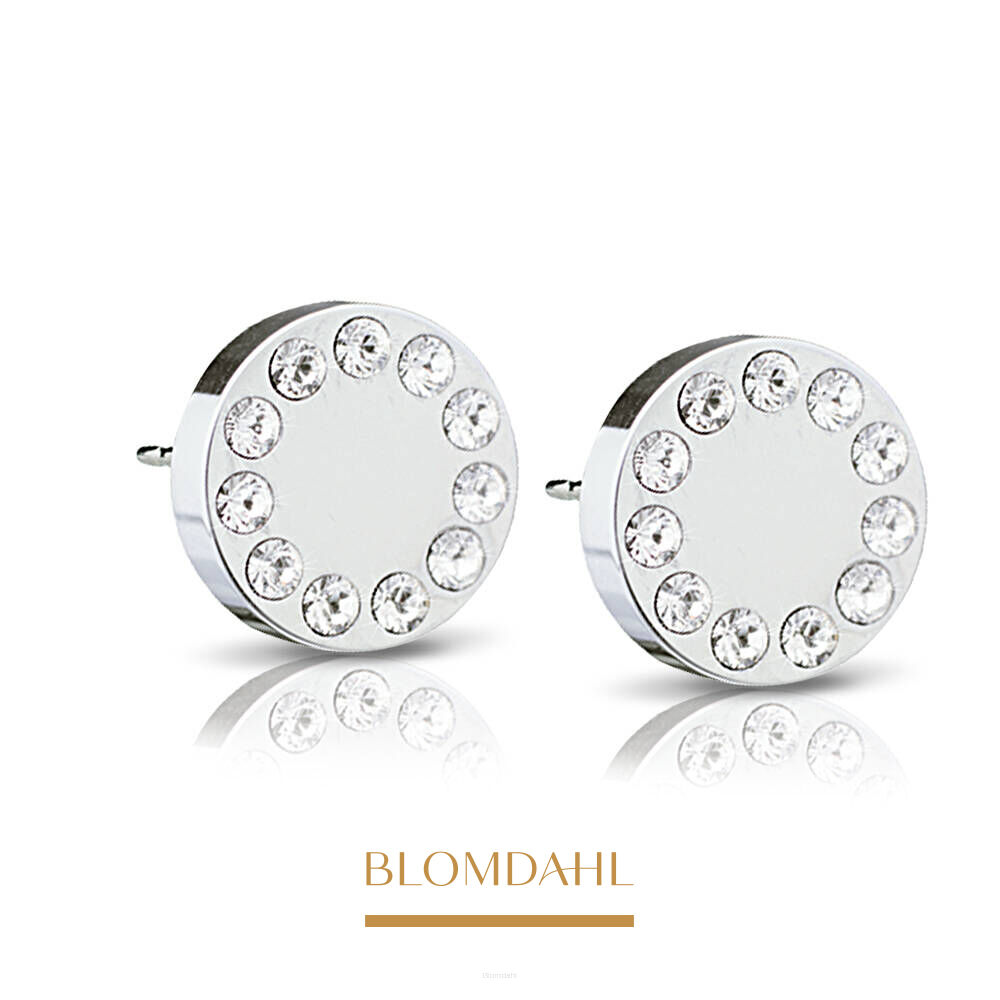 Hypoallergenic Brilliance Puck Crystal 8 mm Earrings