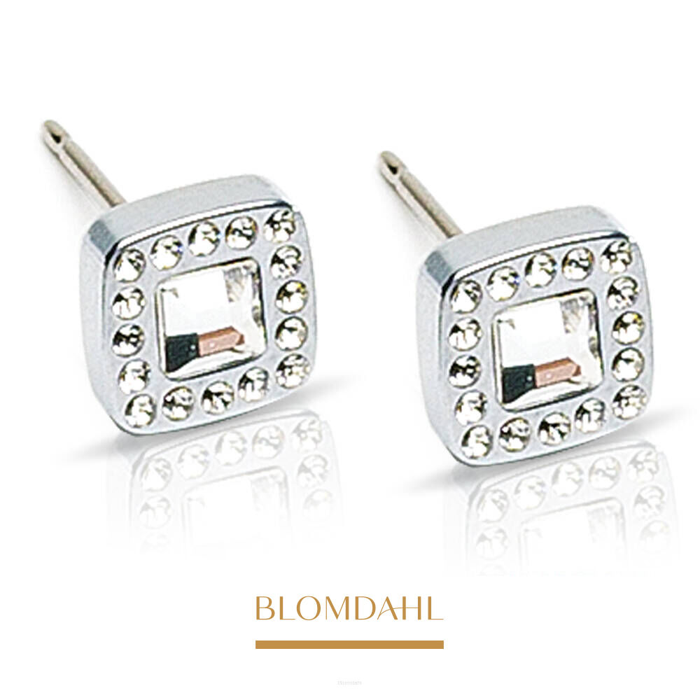 Hypoallergenic Brilliance Cushion Crystal 8 mm Earrings