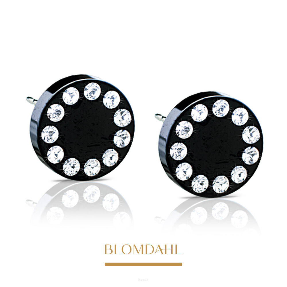 Hypoallergenic Brilliance Puck Crystal 8 mm Earrings